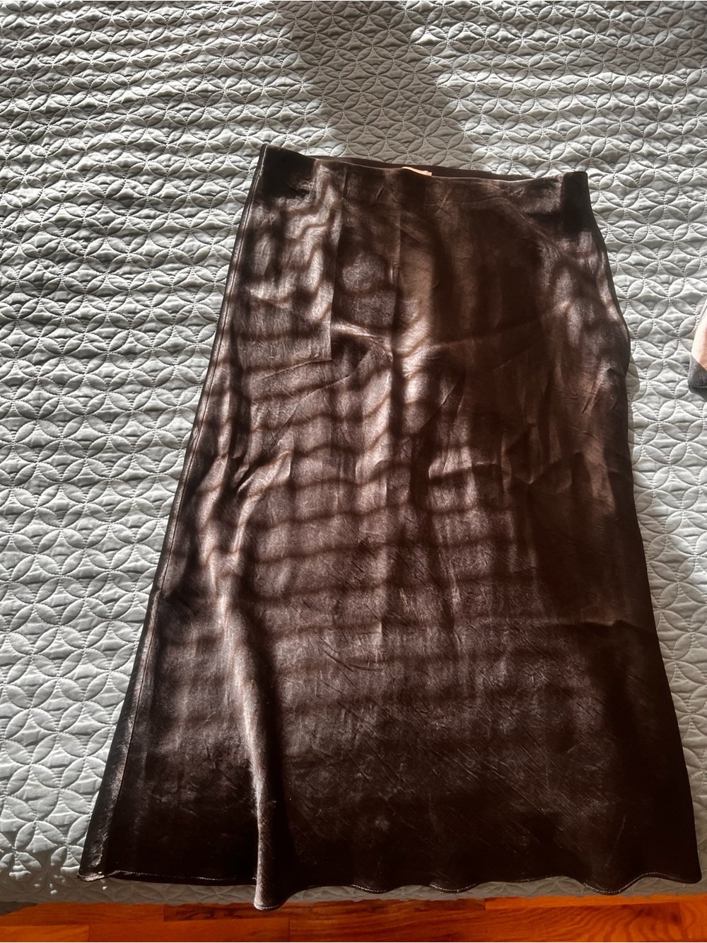 Aritzia Brown Leather Midi Skirt